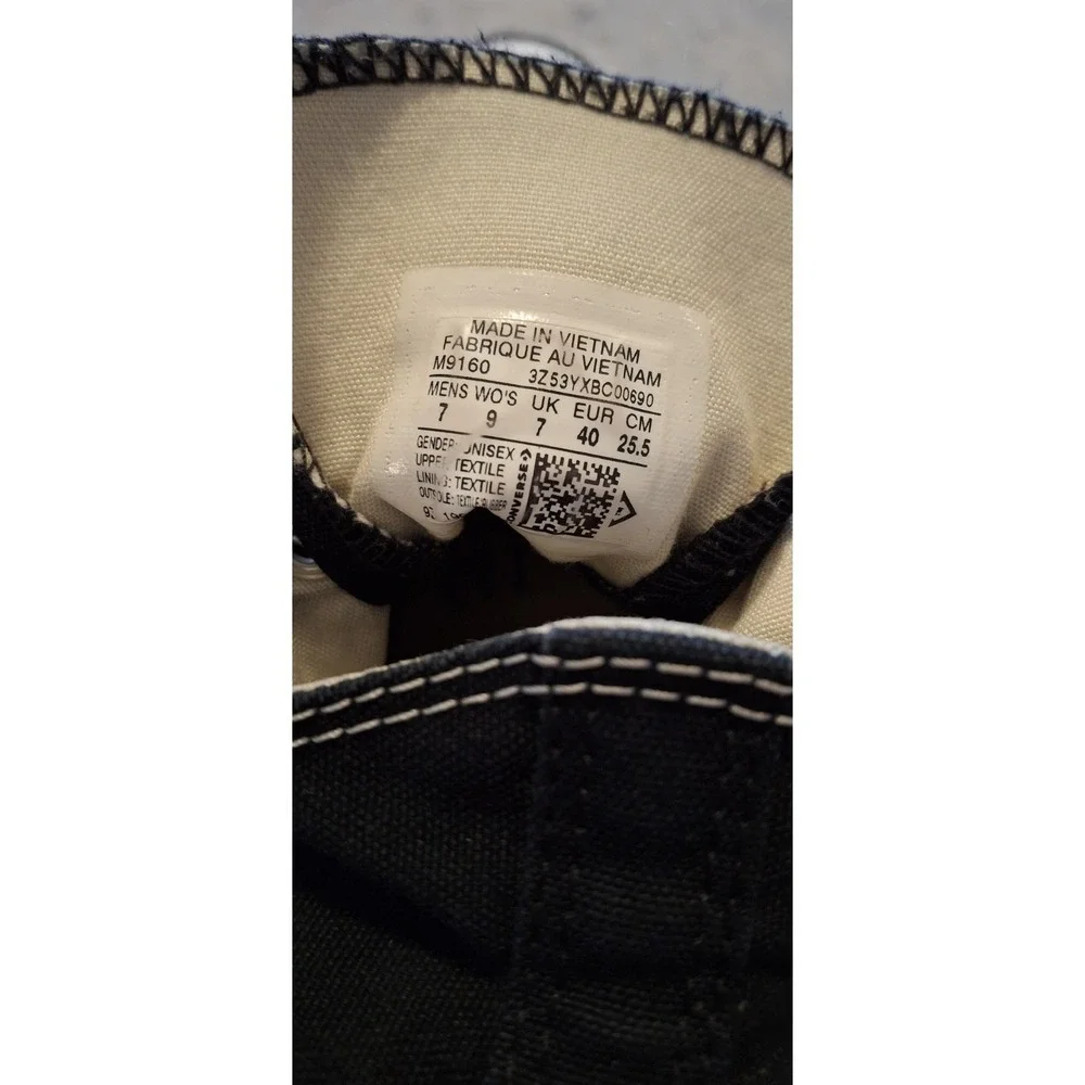 Converse Chuck Taylor All Star Hi Top Black Canvas Sneakers M9160 Men 7 Womens 9